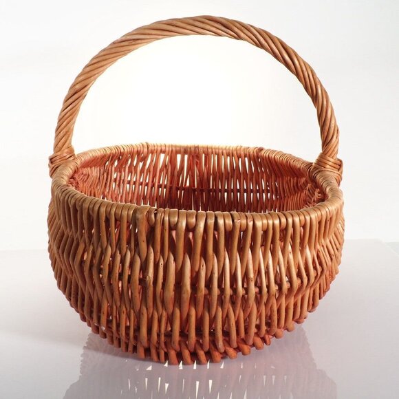 Vintage Large Buttocks Fanny Basket Grapevine Egg Gathering Butt - Picture 4 of 8